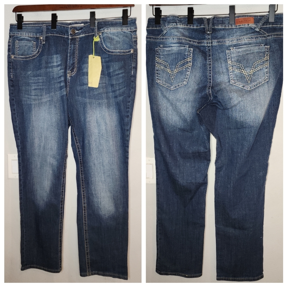 NWT Vigold Plus Size 23 Double Back Pocket Jeans Skinny Straight